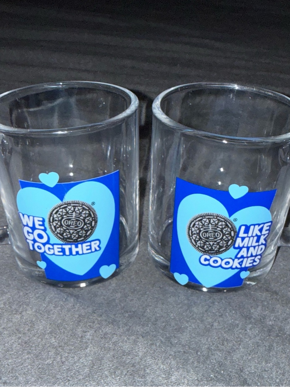 Oreo We Go Together Like Milk And Cookies Glass Mugs Set